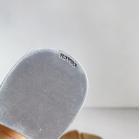 COACH Women's Iona Suede Platform High Block Heel Booties Boots Light Brown 9 - Picture 10 of 11